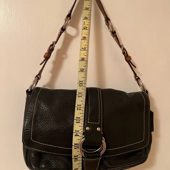 Coach Chelsea Black Pebbled Leather Shoulder Bag (F10893) - Picture 3 of 13